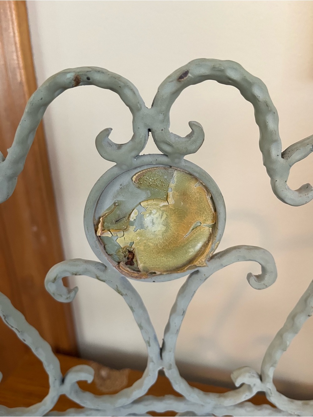 Decorative Metal Wall Basket in Pale Blue - Brand - Picture 3 of 4